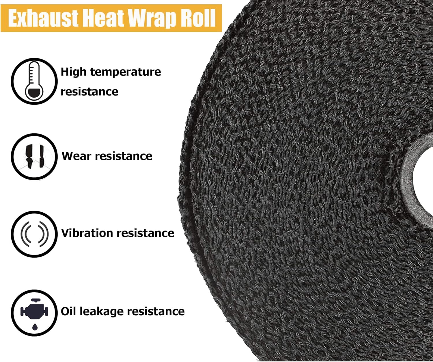 Universal Exhaust Heat Wrap Turbo Pipe Heat insulation Wrap 1 Pc (black)