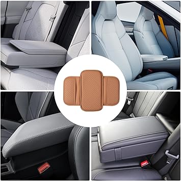 Universal Car Arm Pad PU Leather Armrest Seat Box Cover Protector 1 Pc(Brown)