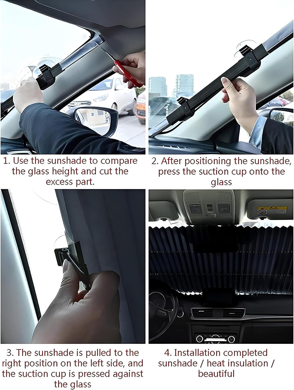 Universal Car Inside Retractable Winshield Sun Shade For Car Heat Proo ...