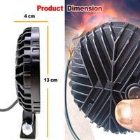 1 Pc 8-Led Round M08 Flood Light Auxiliary White Yellow DRL Fog Lamp Off-Road Vehicle Car, Van, Truck LED