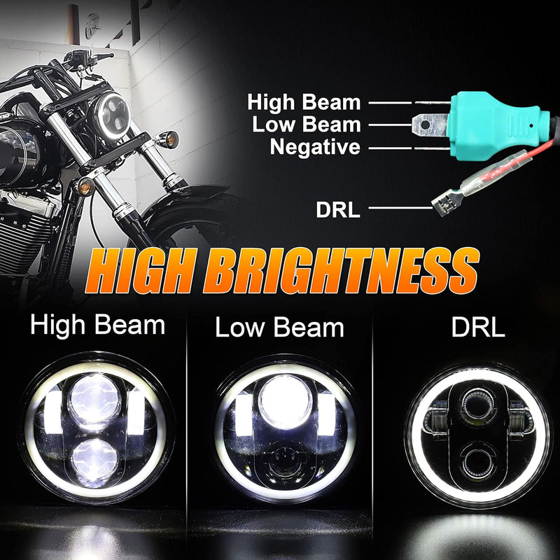 5.75 Inch LED Headlight Full DRL Round Shape 1 Pc