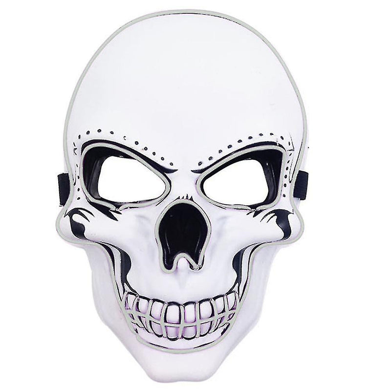 Universal Devil Head Neon Halloween Mask, Led Purge Mask 3 Lighting Modes For Costplay 1 Pc(Blue)