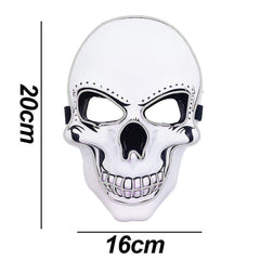 Universal Devil Head Neon Halloween Mask, Led Purge Mask 3 Lighting Modes For Costplay 1 Pc(Blue)