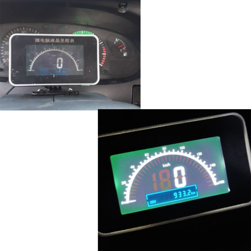 2 IN 1 Functions Digital Electronic Sensor Speedometer + Odometer Gaug ...