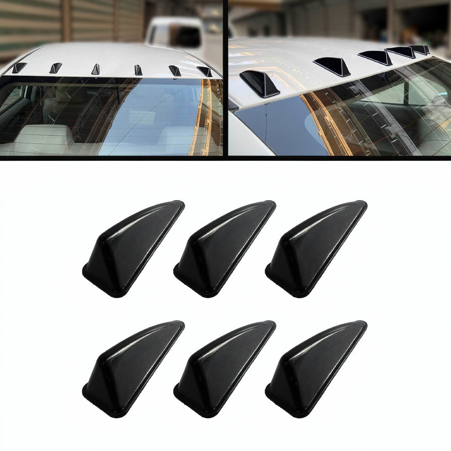 Universal Car Roof Shark Fin Spoiler Wings For Decoration 6 Pcs Set