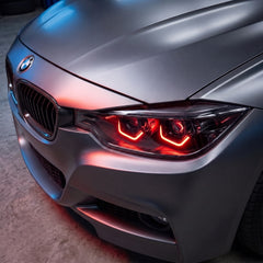 Universal Hexagon Shape Shrouds Bezel Covers With Red LED Daytime Running Lights