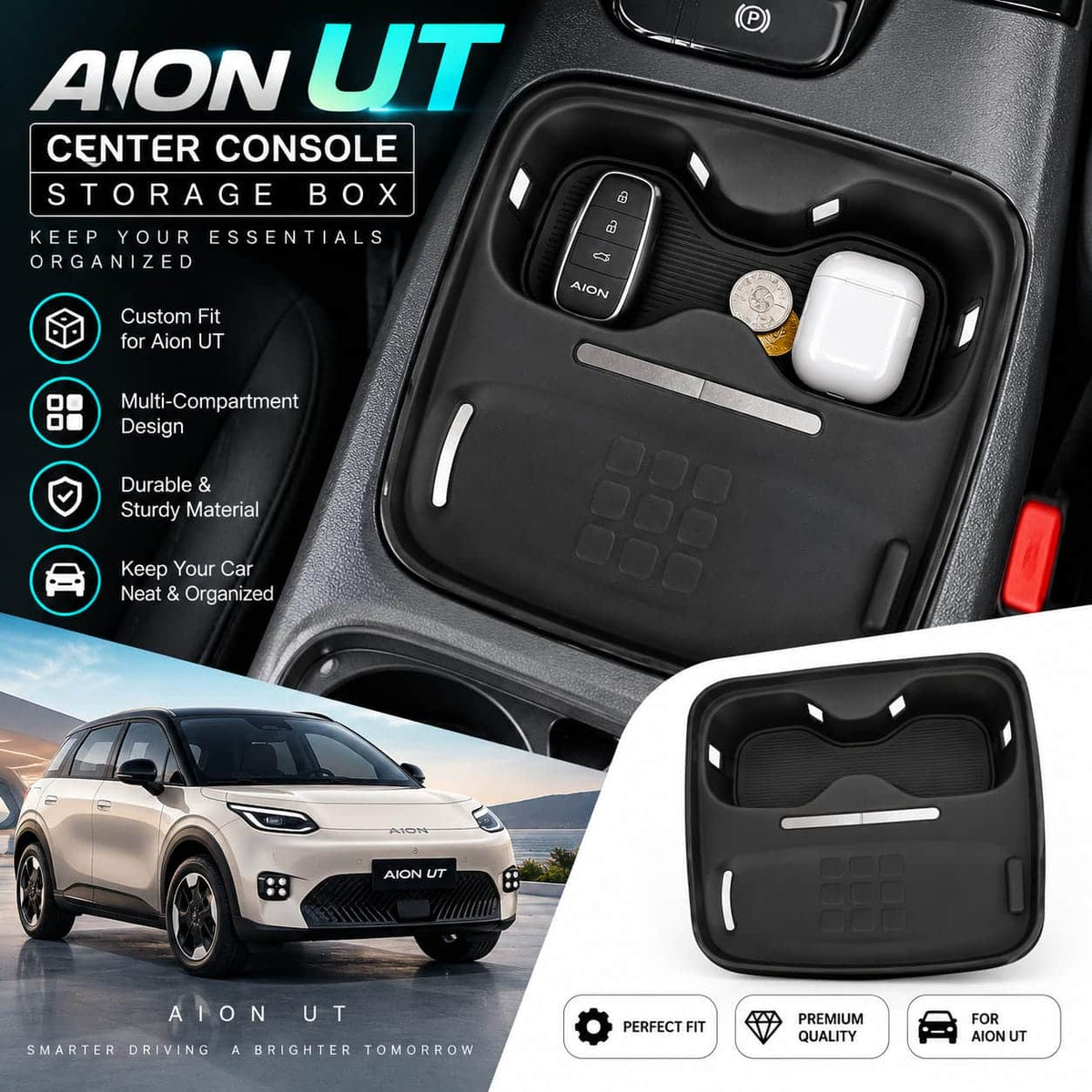 Aion UT Console Cup Holder Silicone Protective Matt Black Colour ST-39