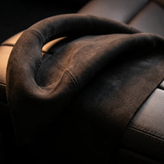 Universal Hand sewing Top Alcantara Steering Wheel Cover 1 Pc (Black)