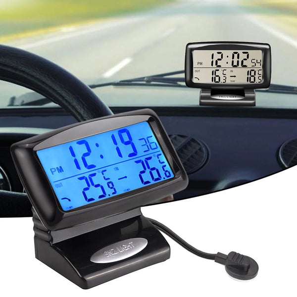 Digital LCD Dashboard Clock With Light - Thermometer - Date