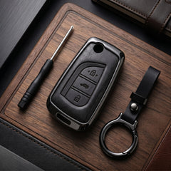 Corolla 2015 Grandy Model Elite Series Metallic Car Key Case Luxury Zinc Alloy Protection Case(Black)