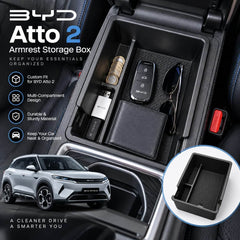 BYD Atto 2 Armrest Storage Box With Non-Slip Rubber Mats