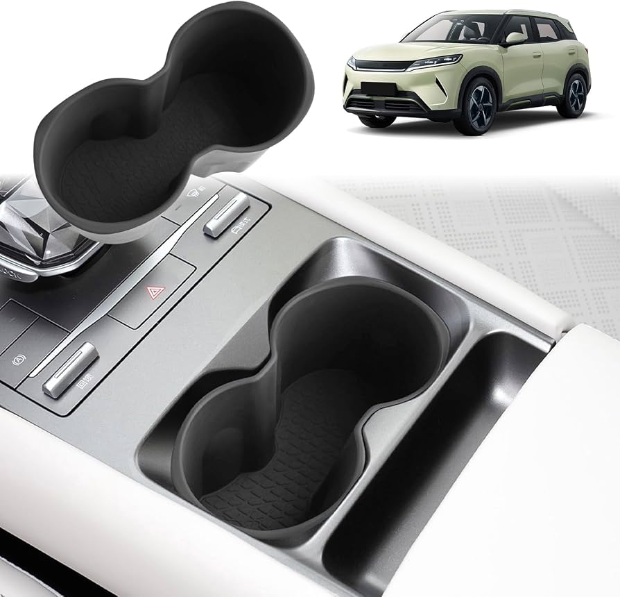 BYD Atto 2 Console Cup Holder Hard Silicone Protective Matt Black Colour ST-39