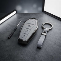 BYD Atto 2 Elite Series Metallic Car Key Case Luxury Zinc Alloy Protection Case(Grey)