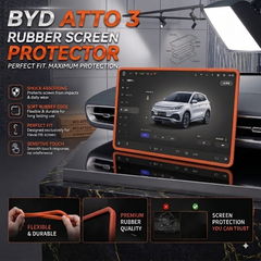 BYD Atto 3 Display Screen Silicone Rubber Protection LCD Edges Protector (Brown)