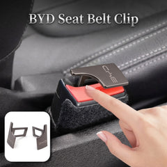 BYD Logo Metal Seat Belt Clip Metallic Grey 2 Pcs Set