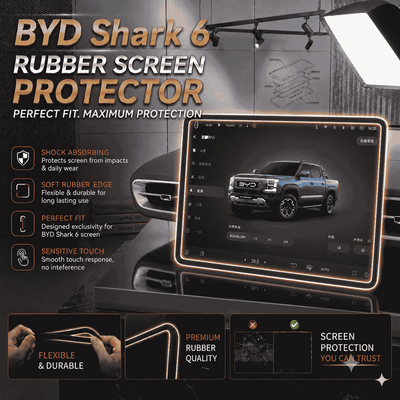 BYD Shark 6 Display Screen Silicone Rubber Protection LCD Edges Protector (Black)