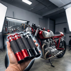 Universal Motorcycle Aluminum Matrix Style D3 Model Handle Grip (Red)