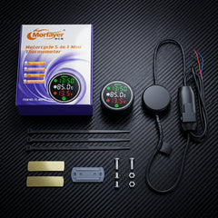 Bike Digital Clock 5 In 1 Time/Stop Watch With Voltmeter-Temperature Gauge Dual USB Charger Waterproof