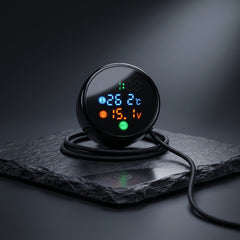 Bike Digital Clock 5 In 1 Time/Stop Watch With Voltmeter-Temperature Gauge Dual USB Charger Waterproof