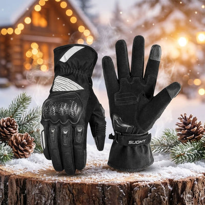 Bike Winter Gloves Touchscreen Compatible with Hard Knuckle Protection Pair