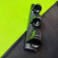 Car 12V 3in1 Carbon Fiber DEFI Triple Pillar Gauge Meter Volt & Water Temp & RPM For Car 1 Pc