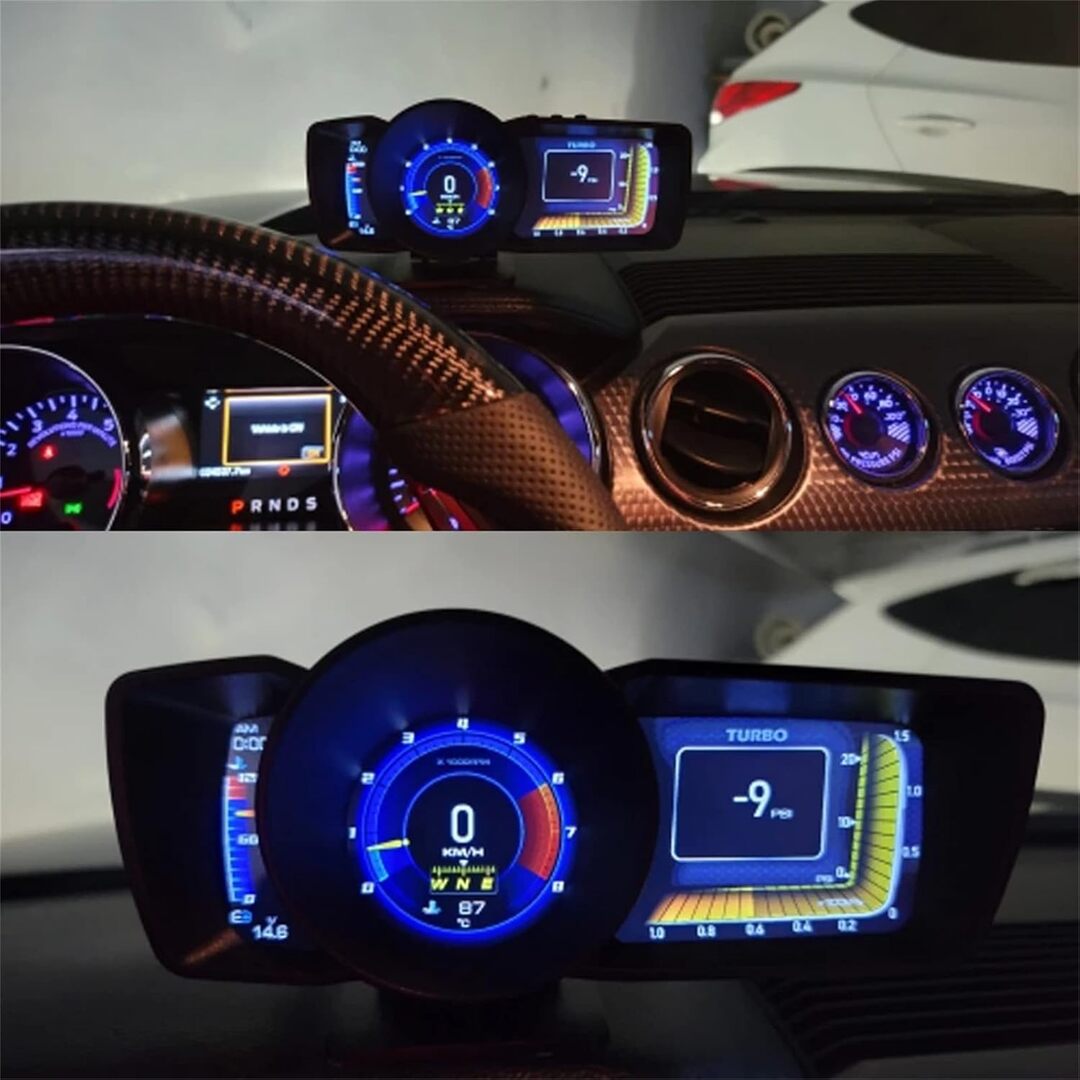 Custom Auto Display Car A600 HUD Display, OBD2+GPS Smart Gauge HD 3 LCD Screen Display Adj ...