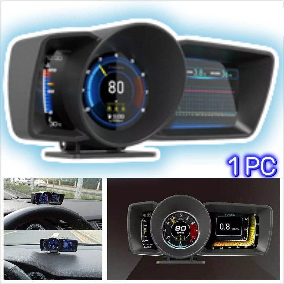 Custom Auto Display Car A600 HUD Display, OBD2+GPS Smart Gauge HD 3 LCD Screen Display Adj ...