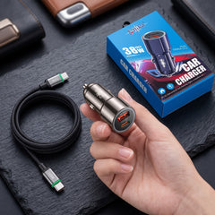 GMKA Super Fast Car Charger 30W PD 3.0 QC Power Quick Charge With 120W Charging Cable For Car