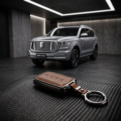 GWM Tank 500 New Elite Series Metallic Car Key Case Luxury Zinc Alloy Protection Case(Brown)