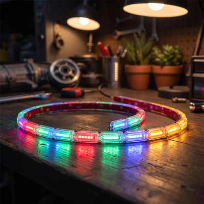 LED Strip Flexible RGB Snake Style Headlight DRL Daytime Running Light With indicator