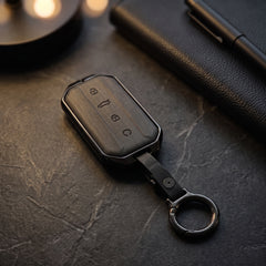 Jaecoo J5 Model Elite Series Metallic Car Key Case Luxury Zinc Alloy Protection Case(Black)