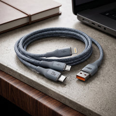 Universal GMKA 3in1 Premium Multifunctional Super Fast Charging Cable With Data Transfer Function