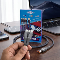 Universal GMKA 3in1 Premium Multifunctional Super Fast Charging Cable With Data Transfer Function