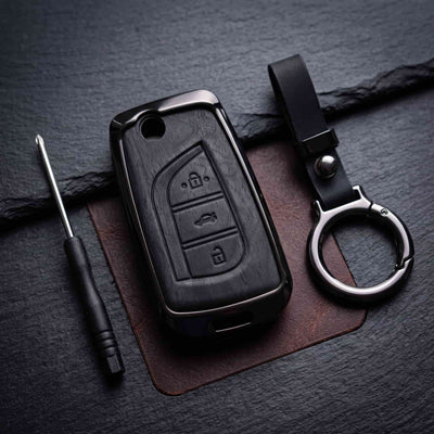 Corolla 2015 Grandy Model Elite Series Metallic Car Key Case Luxury Zinc Alloy Protection Case(Black)