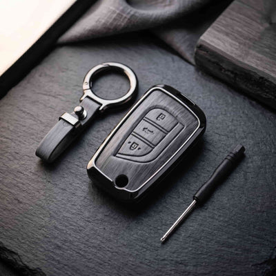 Corolla 2015 Grandy Model Elite Series Metallic Car Key Case Luxury Zinc Alloy Protection Case(Grey)