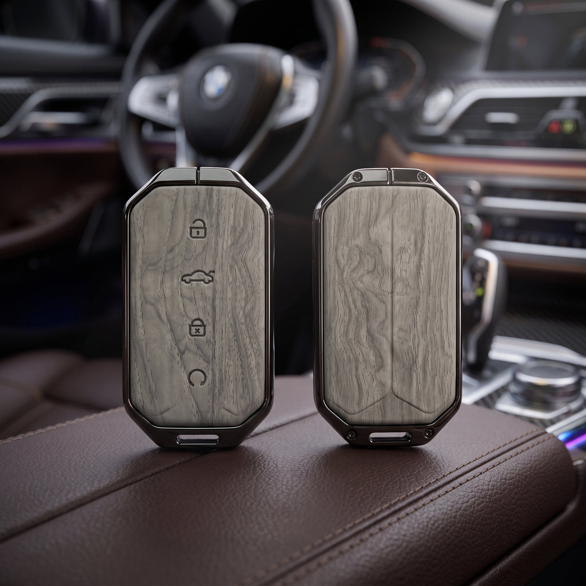 Jaecoo J5 Model Elite Series Metallic Car Key Case Luxury Zinc Alloy Protection Case(Grey)