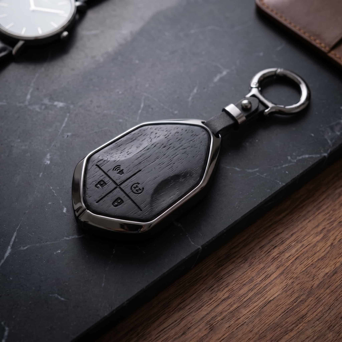 Deepal S07 Elite Series Metallic Car Key Case Luxury Zinc Alloy Protection Case(Black)