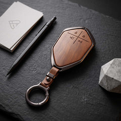 Deepal S07 Elite Series Metallic Car Key Case Luxury Zinc Alloy Protection Case(Brown)