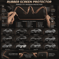 Tiggo 8 Display Screen Silicone Rubber Protection LCD Edges Protector (Brown)