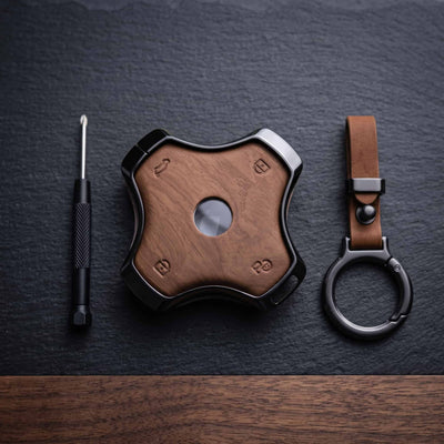 Dongfeng Vigo /007 Elite Series Metallic Car Key Case Luxury Zinc Alloy Protection Case(Brown)