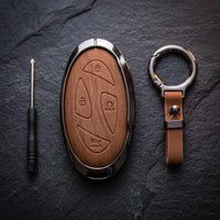 Elantra New Elite Series Metallic Car Key Case Luxury Zinc Alloy Protection Case(Brown)