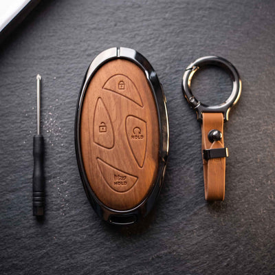 Elantra New Elite Series Metallic Car Key Case Luxury Zinc Alloy Protection Case(Brown)