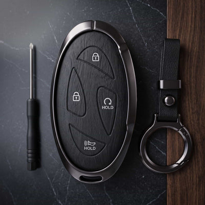 Elantra New Elite Series Metallic Car Key Case Luxury Zinc Alloy Protection Case(Black)