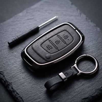 Elantra Old Elite Series Metallic Car Key Case Luxury Zinc Alloy Protection Case(Black)