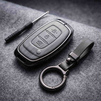 Elantra Old Elite Series Metallic Car Key Case Luxury Zinc Alloy Protection Case(Grey)