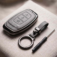 Elantra Old Elite Series Metallic Car Key Case Luxury Zinc Alloy Protection Case(Grey)