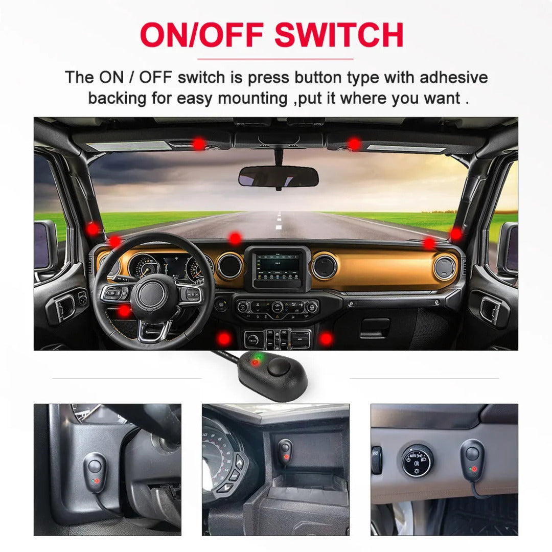 1 Pc Universal 8mm Flasher Switch Kit Relay Harness Wire On-Off Switch Cable 12-24V Remote Control Wiring