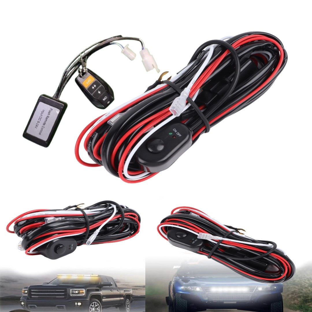 Universal 6mm Flasher Switch Kit Relay Harness Wire On-Off Switch Cable 12-24 Remote Control Wiring 1 Pc