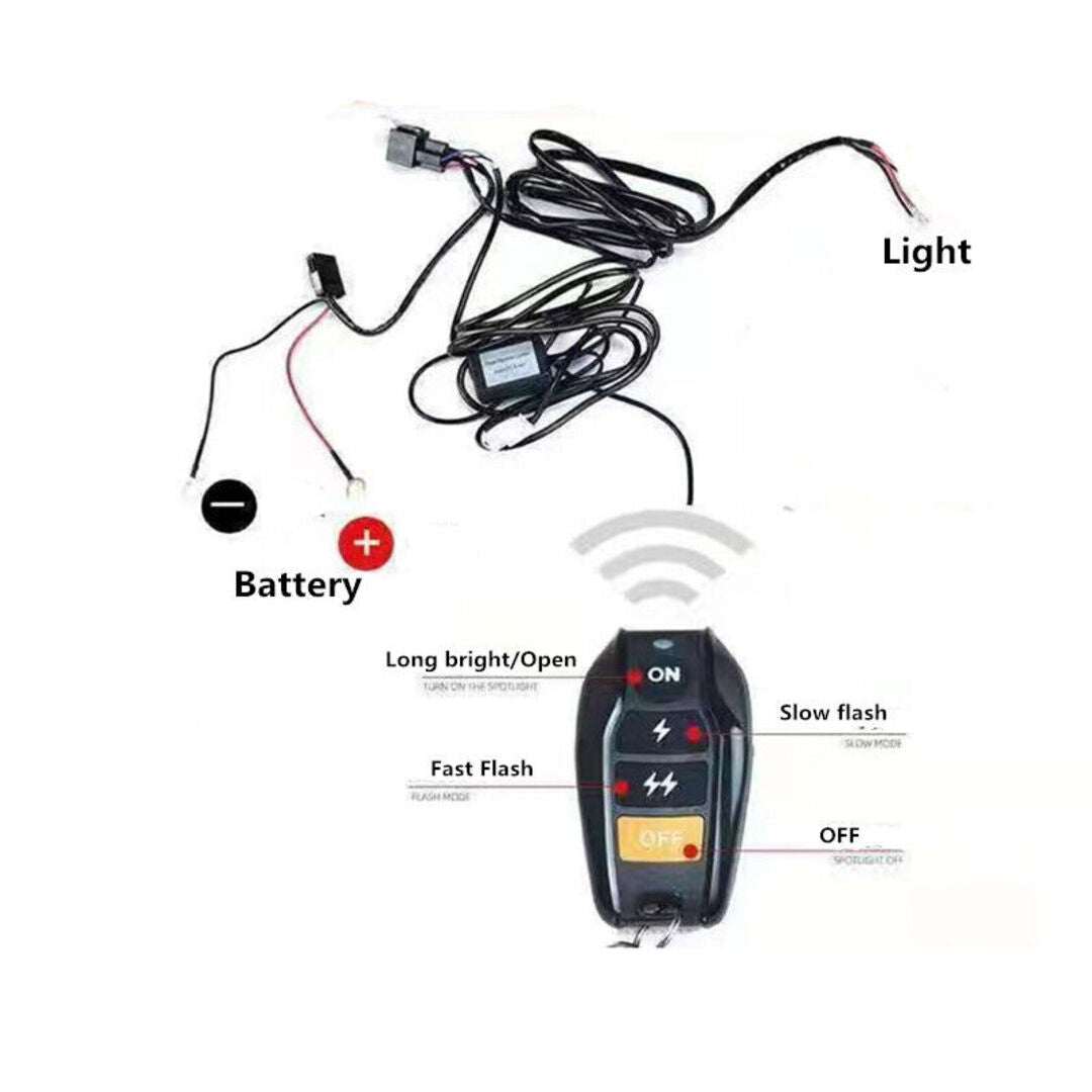 1 Pc Universal 8mm Flasher Switch Kit Relay Harness Wire On-Off Switch Cable 12-24V Remote Control Wiring