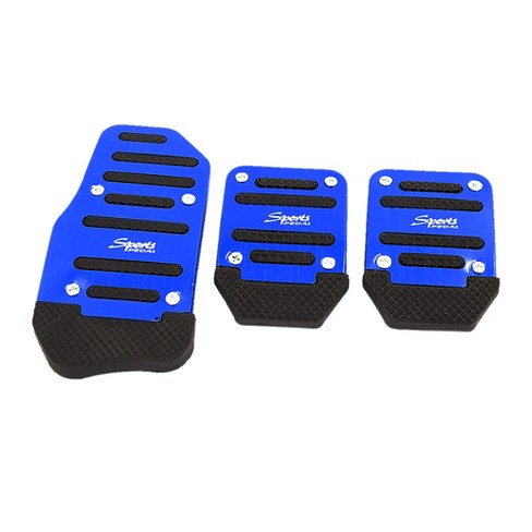 Universal Anti-Slip Brake Pedal Cover Manual Blue Car Brake Pedal 3 Pcs Set